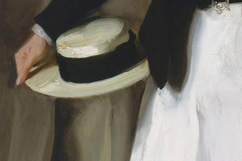 萨金特油画肖像《斯托克斯夫妇》局部 (6)