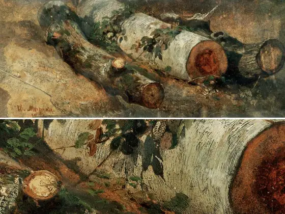伊万·希施金作品《砍伐的桦树》