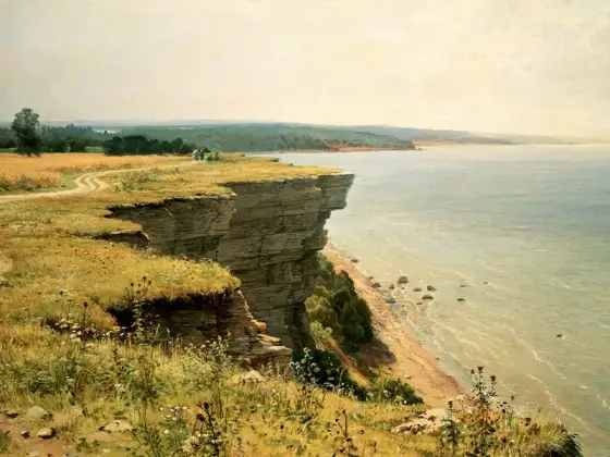 希施金油画海景《在芬兰湾的岸边》