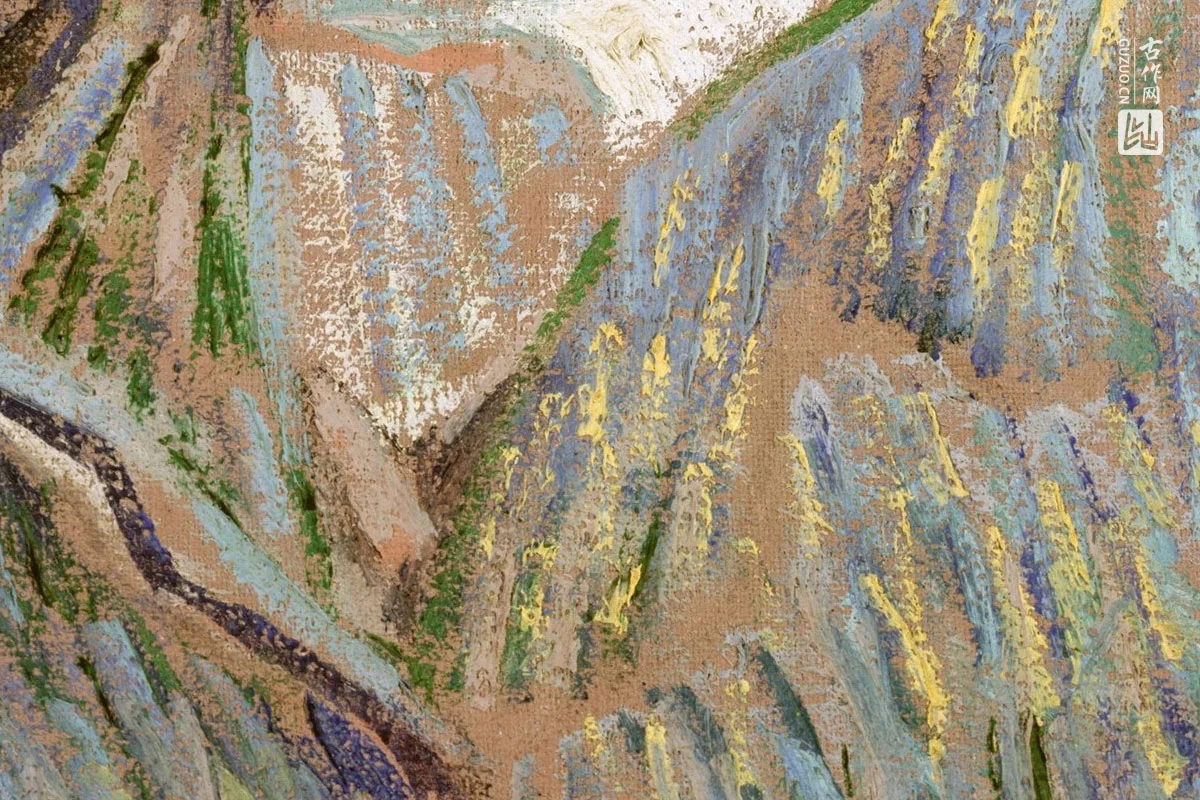 梵高1887年《戴草帽的自画像》油画作品局部 (3)