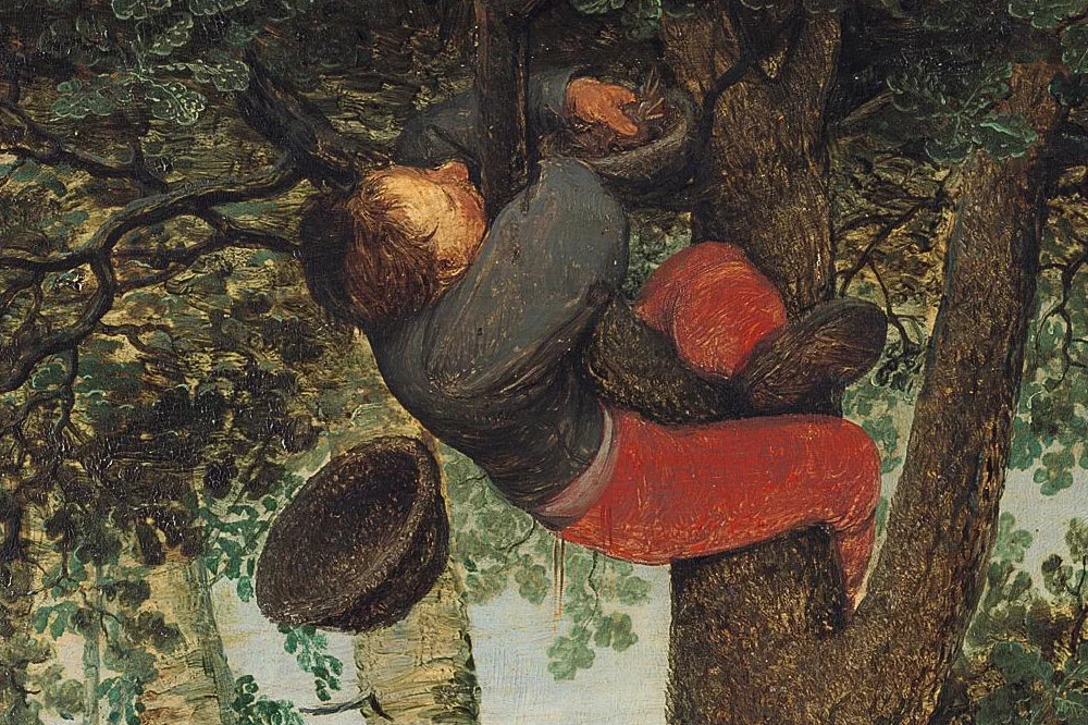 老勃鲁盖尔作品《农民和掏鸟窝的儿童》局部 (2)