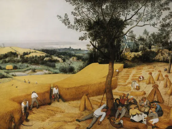 彼得·勃鲁盖尔油画作品《秋收》