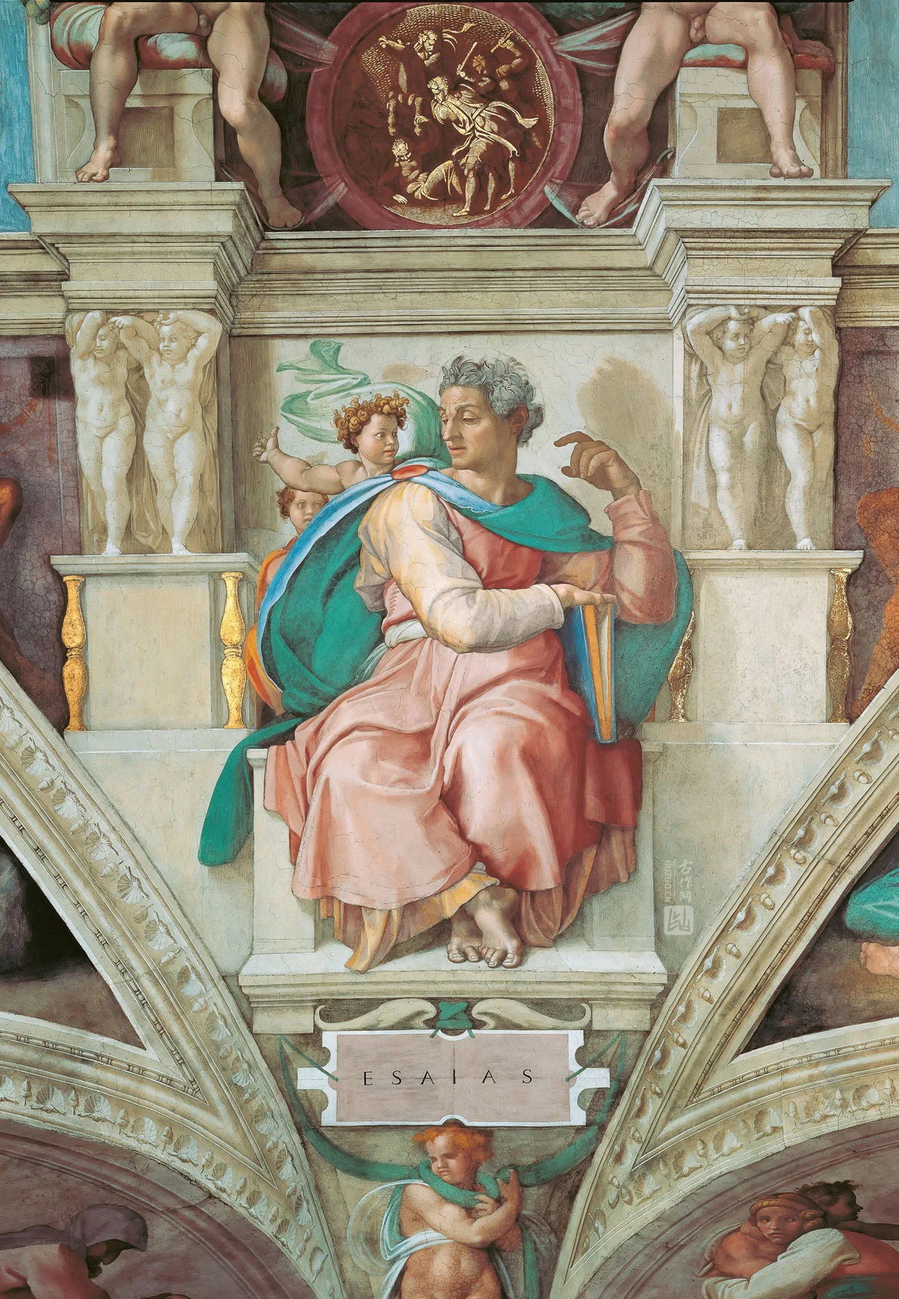 西斯廷教堂的壁画 米开朗基罗《先知以赛亚》高清大图