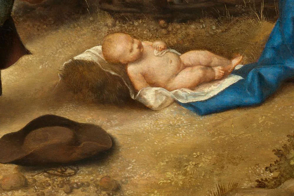 乔尔乔内油画作品《牧羊人的朝拜》局部 (4)