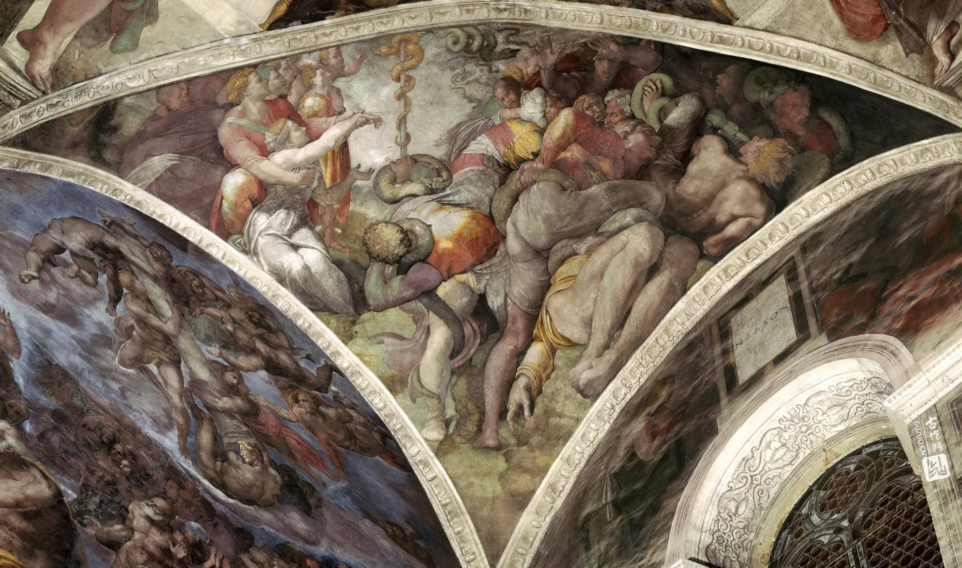 米开朗基罗西斯廷教堂壁画《铜蛇》高清大图