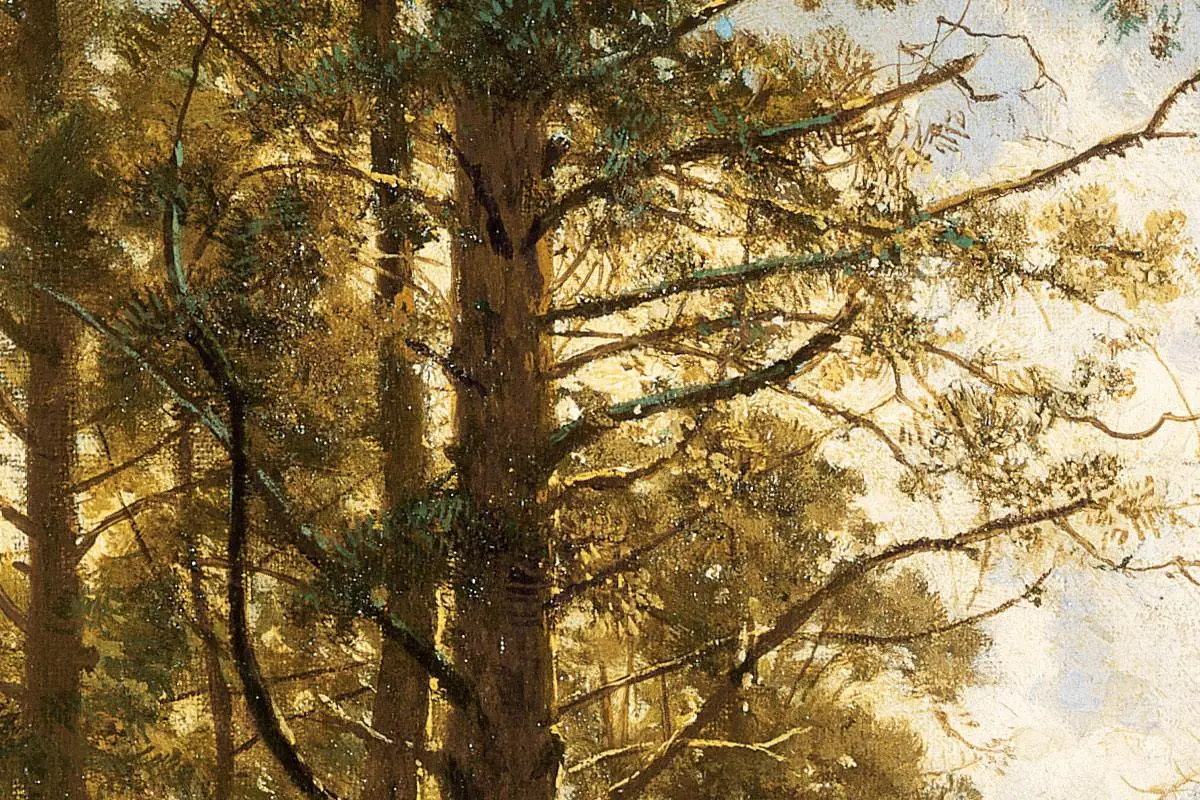 希施金油画风景《穿过森林的小路》局部 (7)