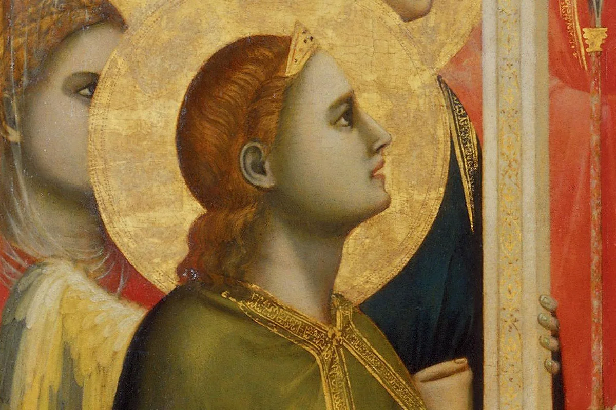 文艺复兴乔托祭坛画《圣母子》高清大图局部 (4)