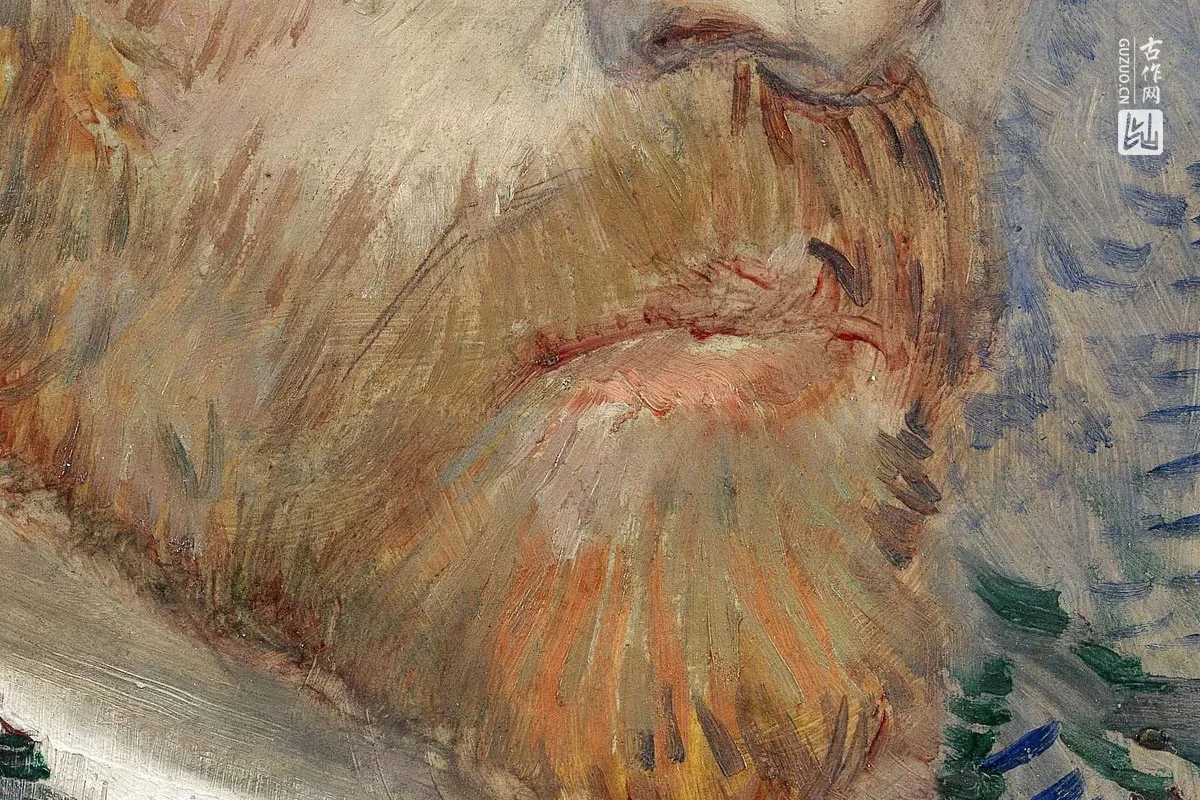 梵高1887年《自画像》油画作品局部 (2)