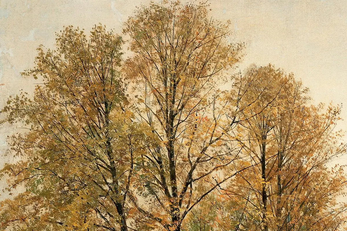 希施金油画风景《秋天的树林》局部 (5)
