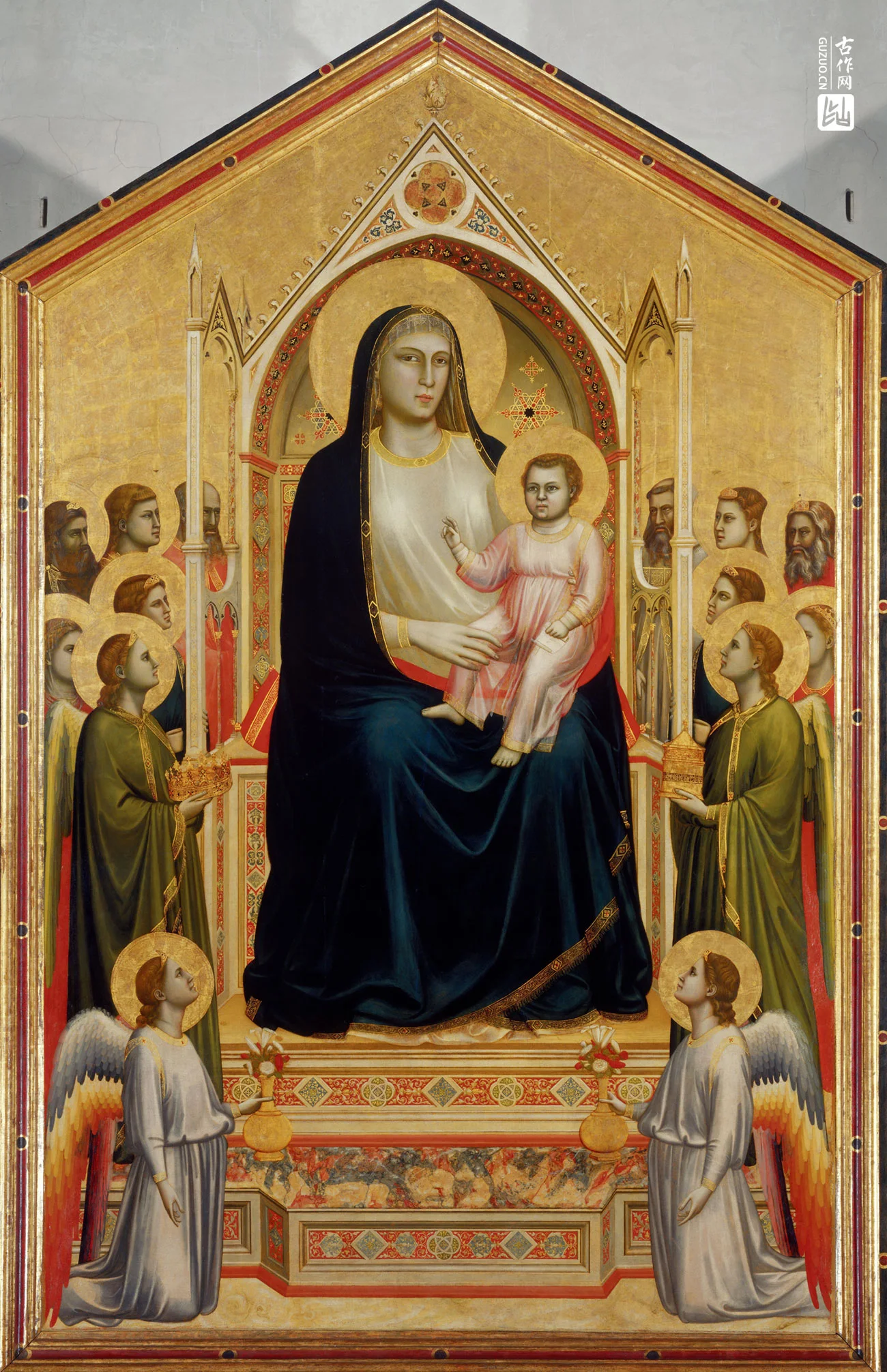 文艺复兴乔托祭坛画《圣母子》高清大图