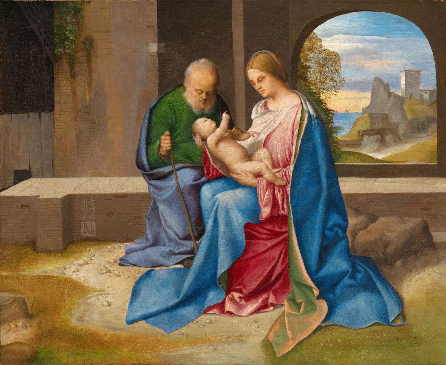 乔尔乔内油画作品《神圣家族》高清大图