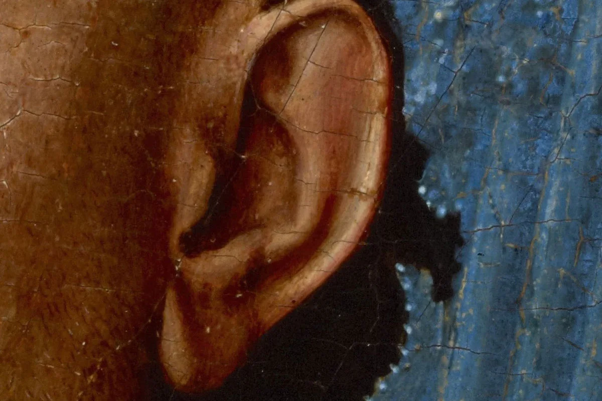 扬·凡·艾克油画肖像《戴蓝色头巾的男人肖像》局部 (4)