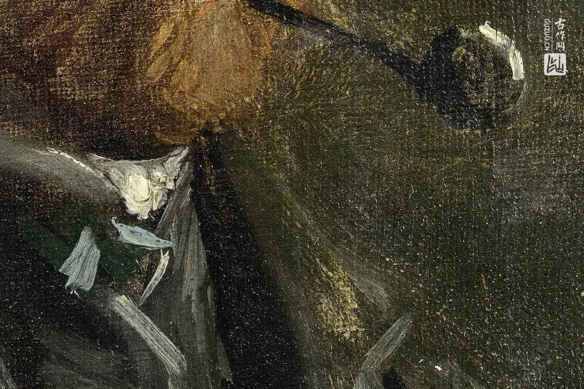 梵高1886年《叼着烟斗的自画像》局部 (2)