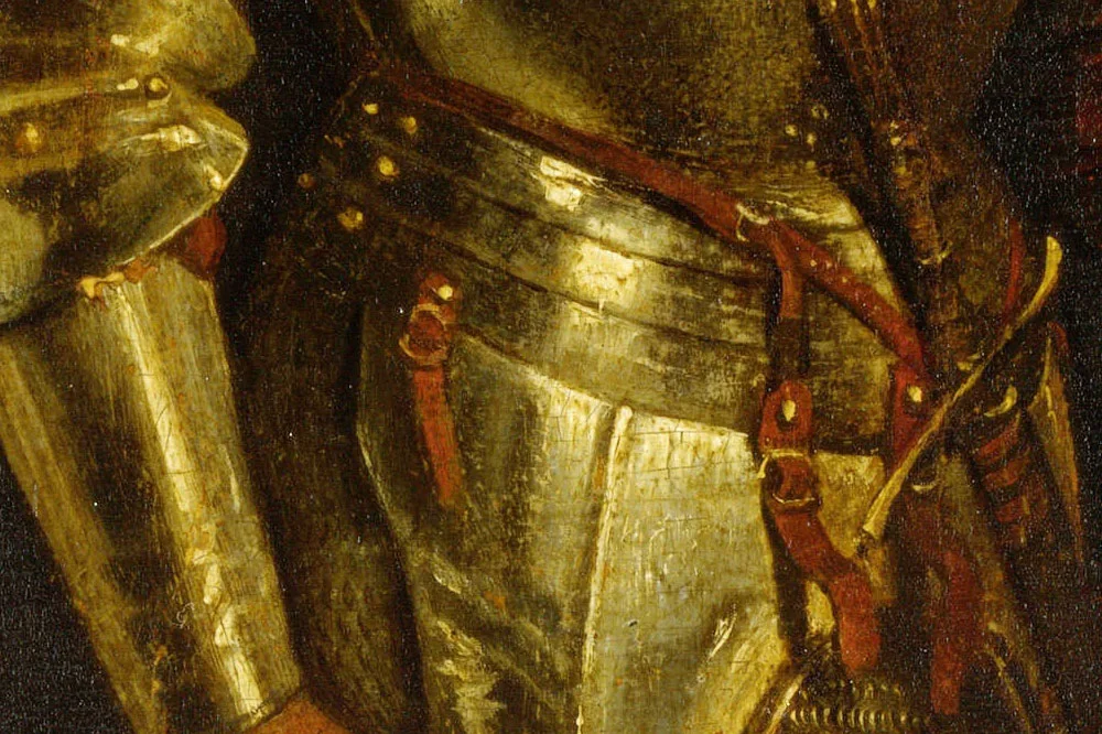 乔尔乔内油画人物作品《一个穿盔甲的男人》局部 (3)