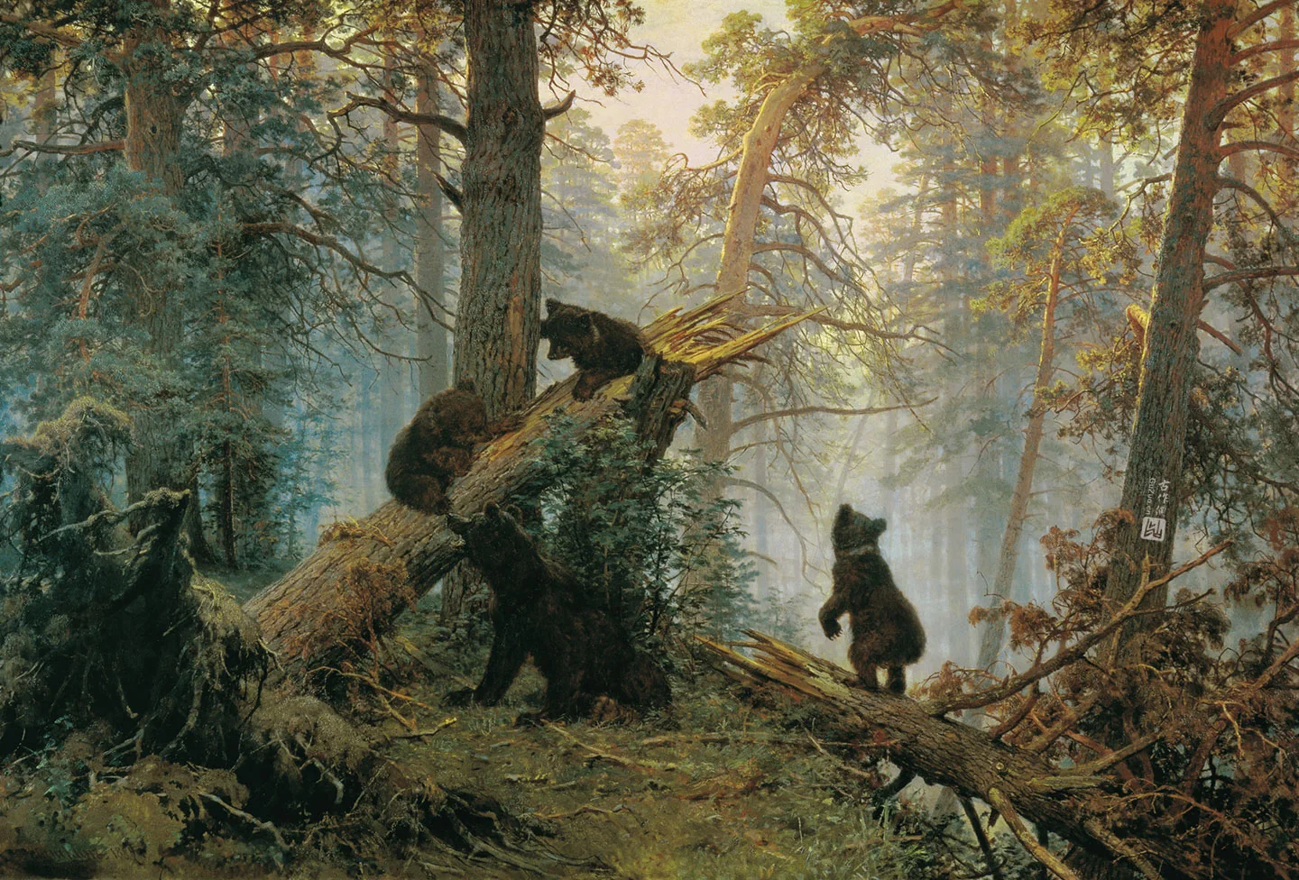 希施金代表作《松林的早晨》高清大图
