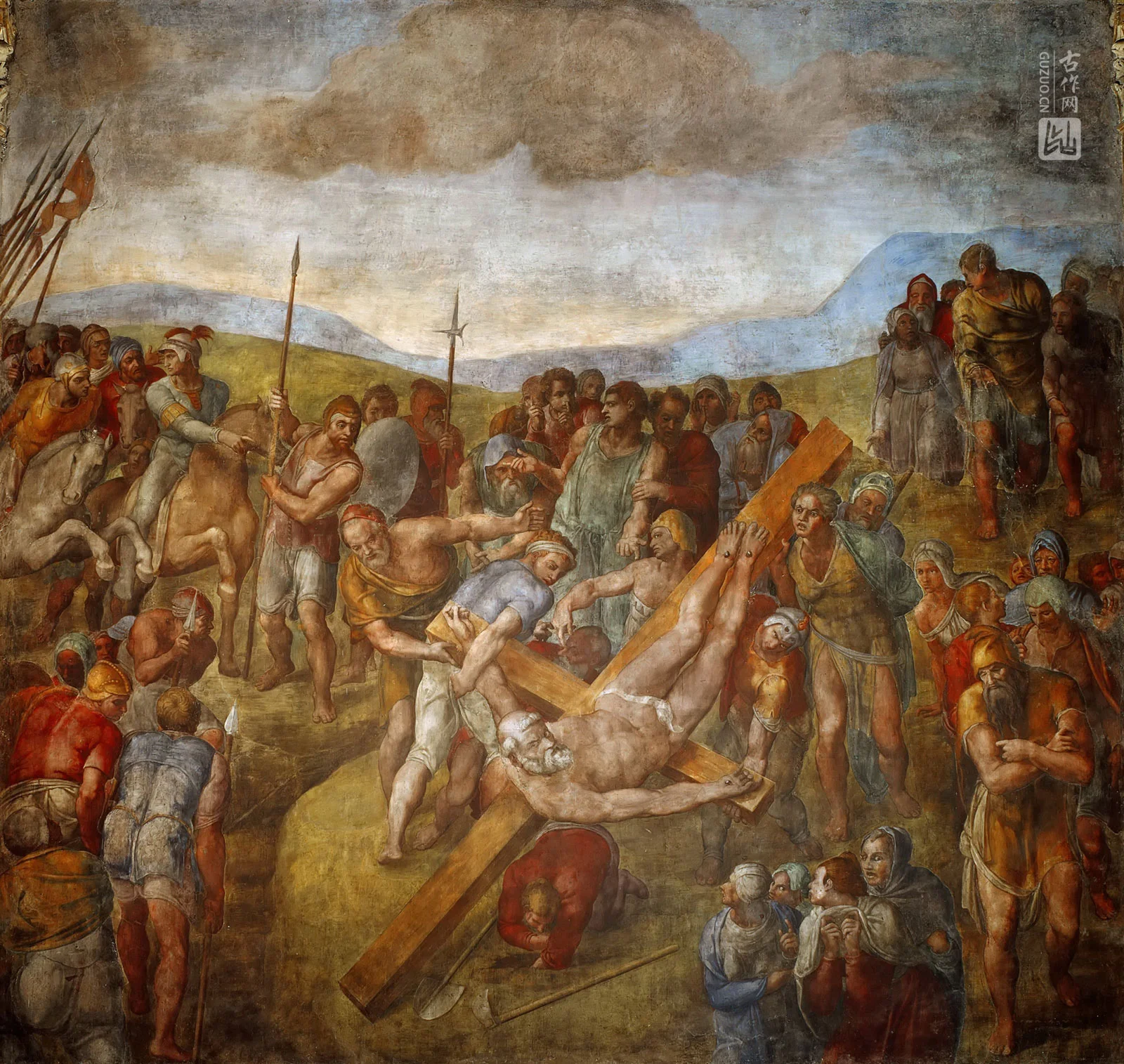 米开朗基罗壁画作品《圣彼得殉道》高清图片