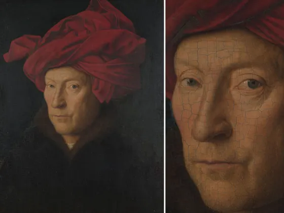 扬·凡·艾克油画头像《戴着头巾的自画像》