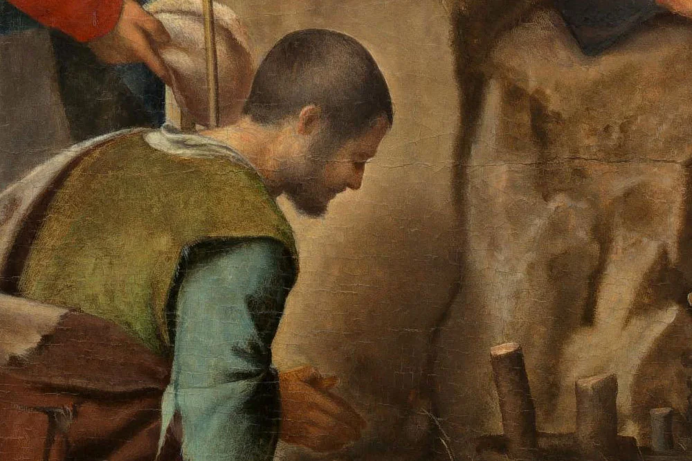 乔尔乔内油画作品《牧羊人的朝拜》局部 (3)