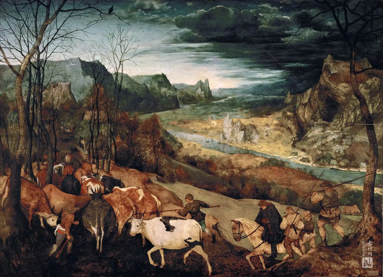 彼得·勃鲁盖尔作品《牧群归来》高清大图