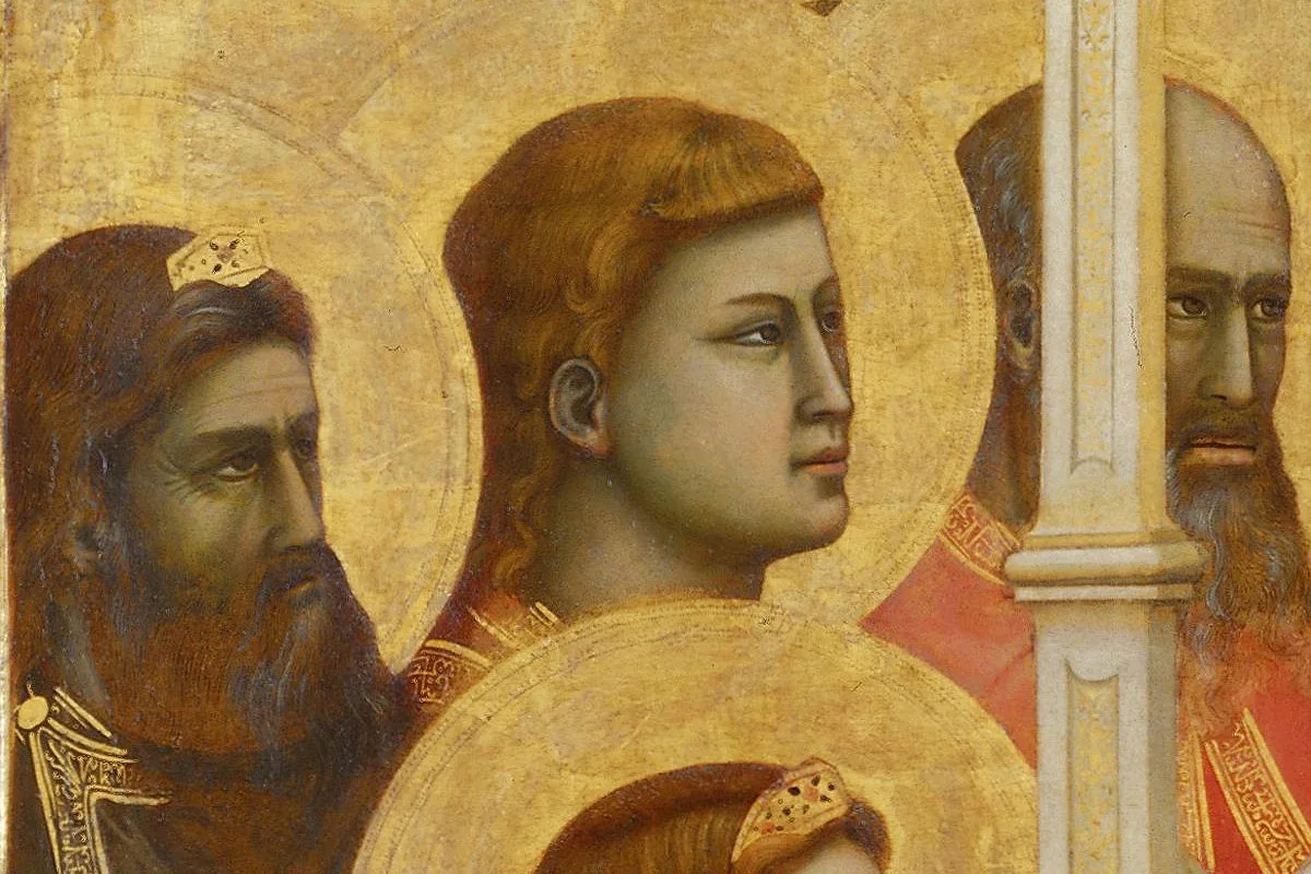 文艺复兴乔托祭坛画《圣母子》高清大图局部 (3)