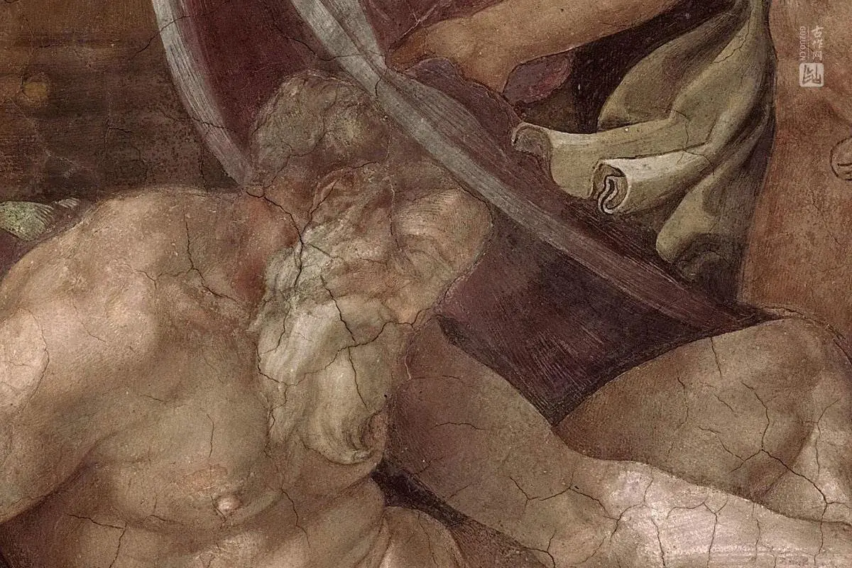 米开朗基罗西斯廷教堂壁画《诺亚醉酒》局部 (1)