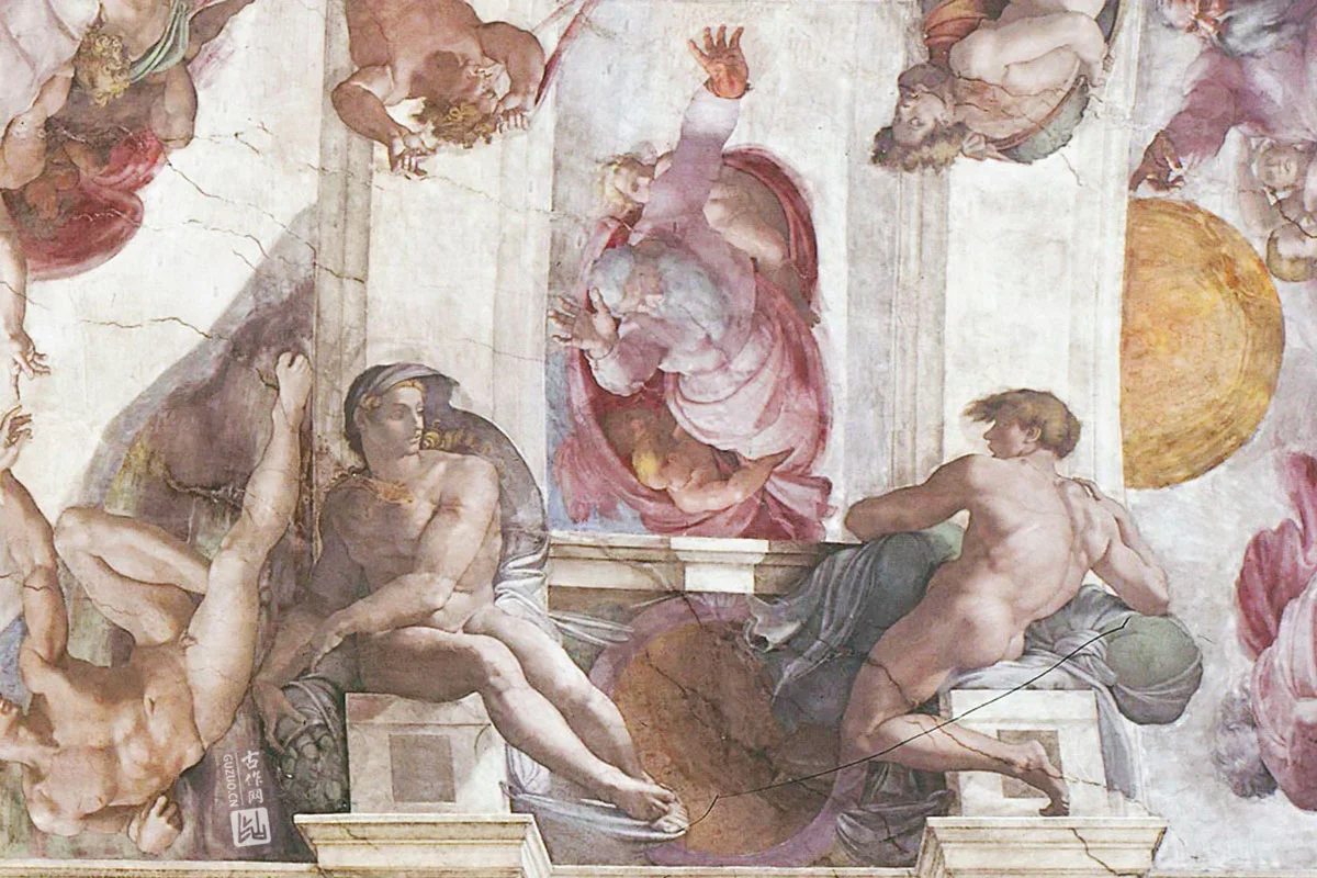 米开朗基罗壁画《西斯廷教堂天顶画》高清大图局部 (4)