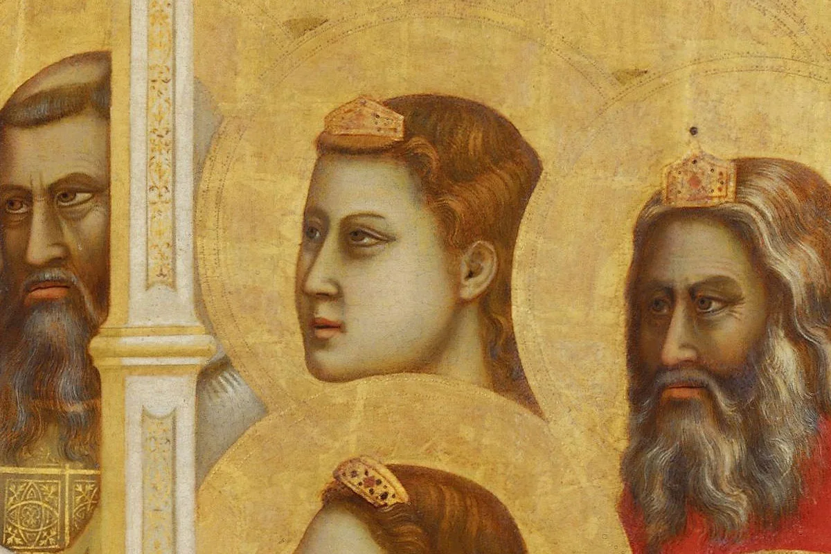 文艺复兴乔托祭坛画《圣母子》高清大图局部 (6)