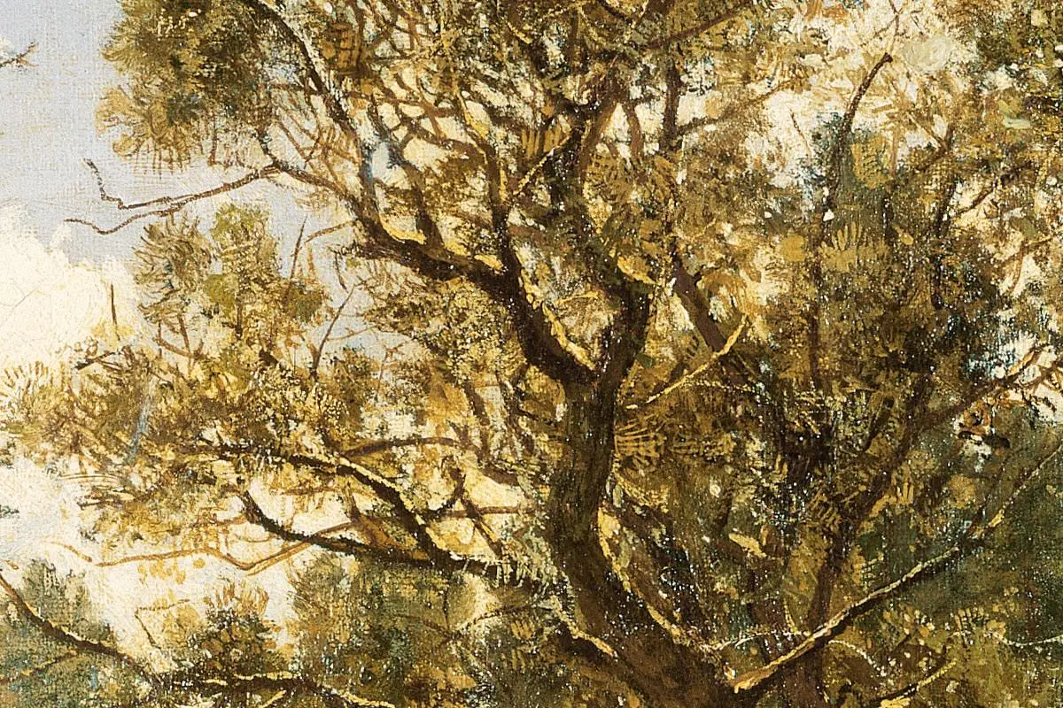 希施金油画风景《穿过森林的小路》局部 (6)