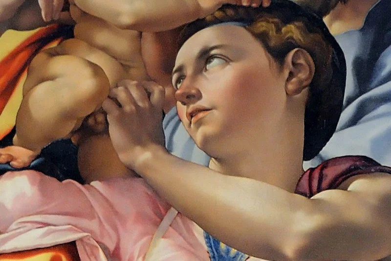 米开朗基罗油画作品《圣家与圣洗者约翰》局部 (2)
