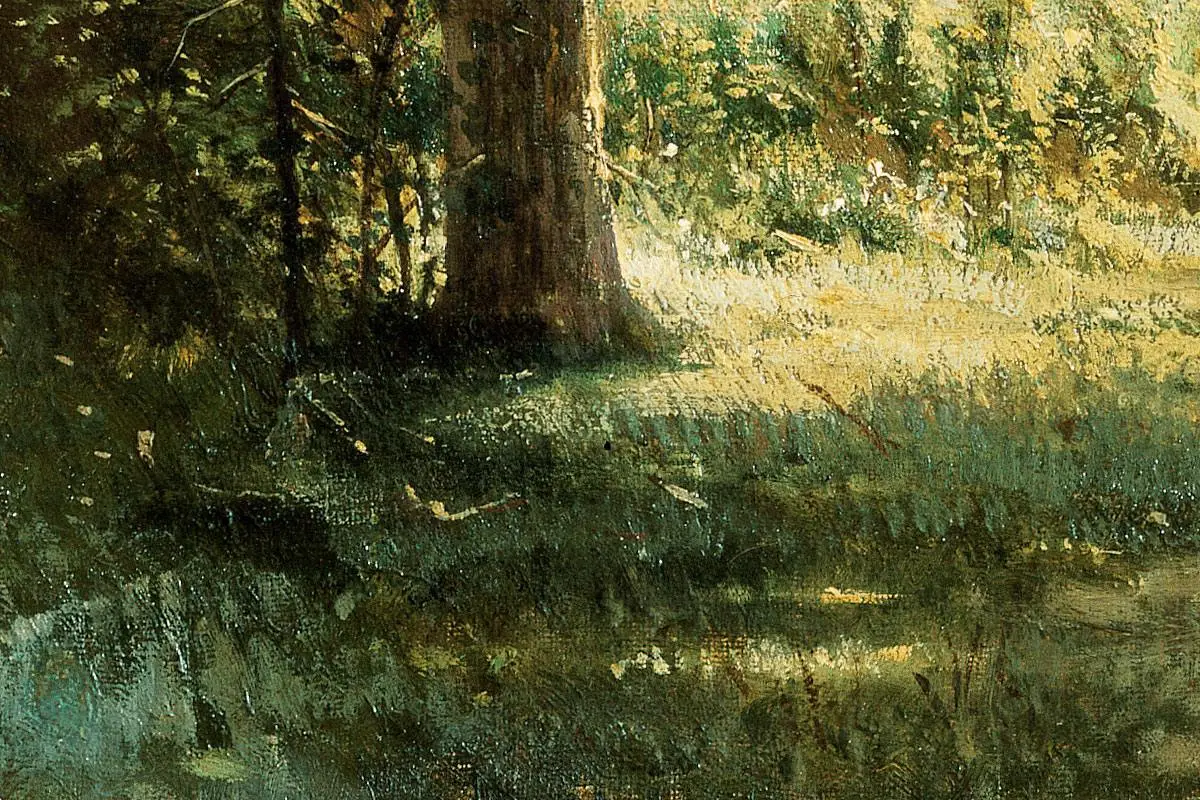 希施金油画风景《穿过森林的小路》局部 (3)