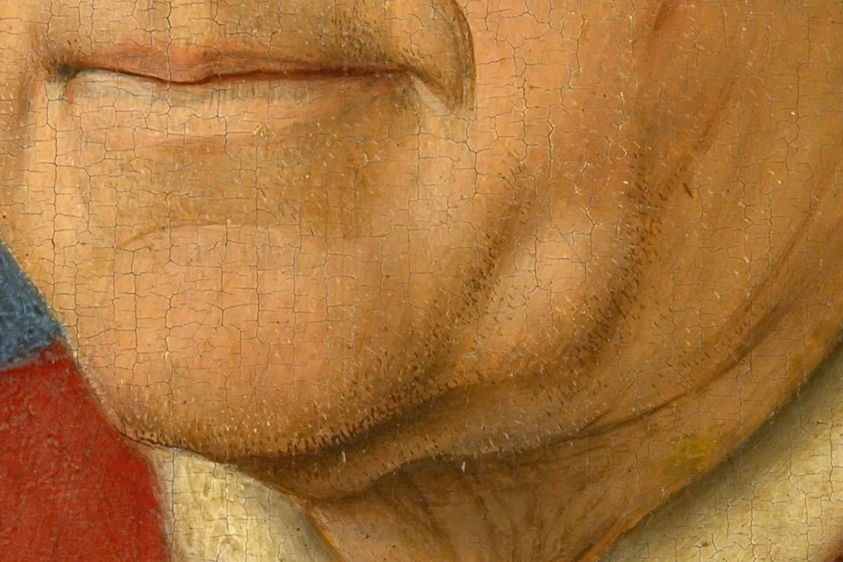 扬·凡·艾克肖像画作品《红衣主教尼科洛·阿尔贝加蒂》局部 (3)