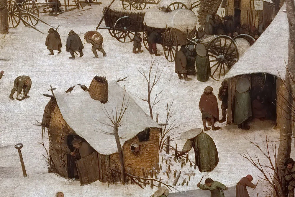 彼得·勃鲁盖尔油画作品《伯利恒人口普查》局部 (5)