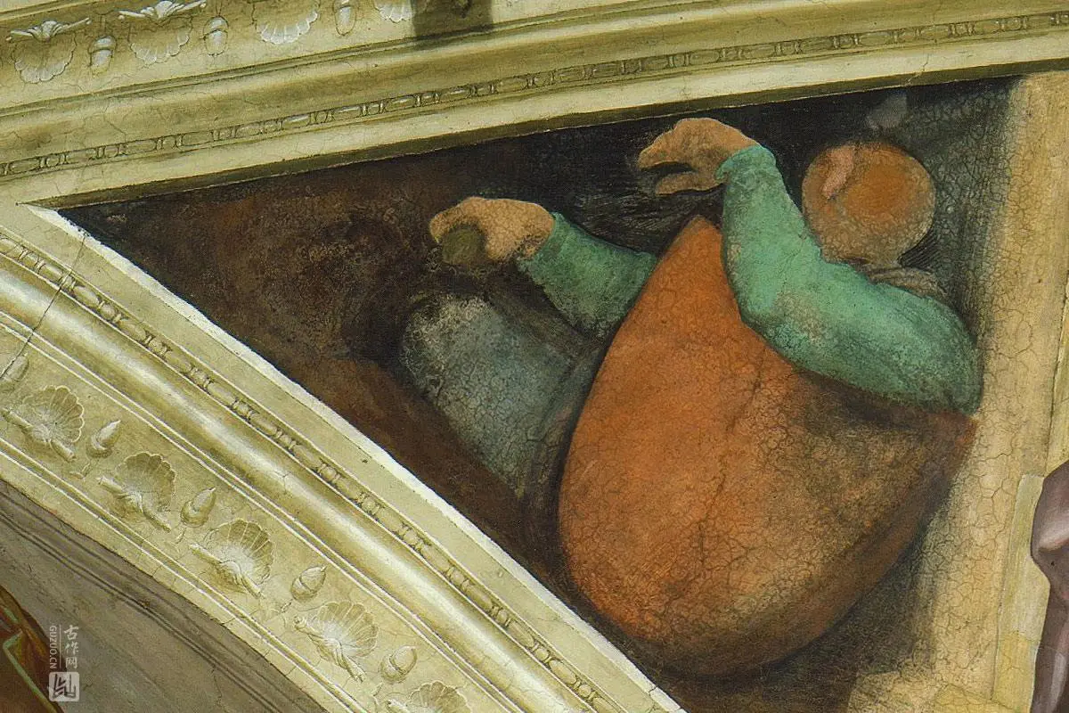开朗基罗壁画《犹底与霍洛芬尼》局部 (3)