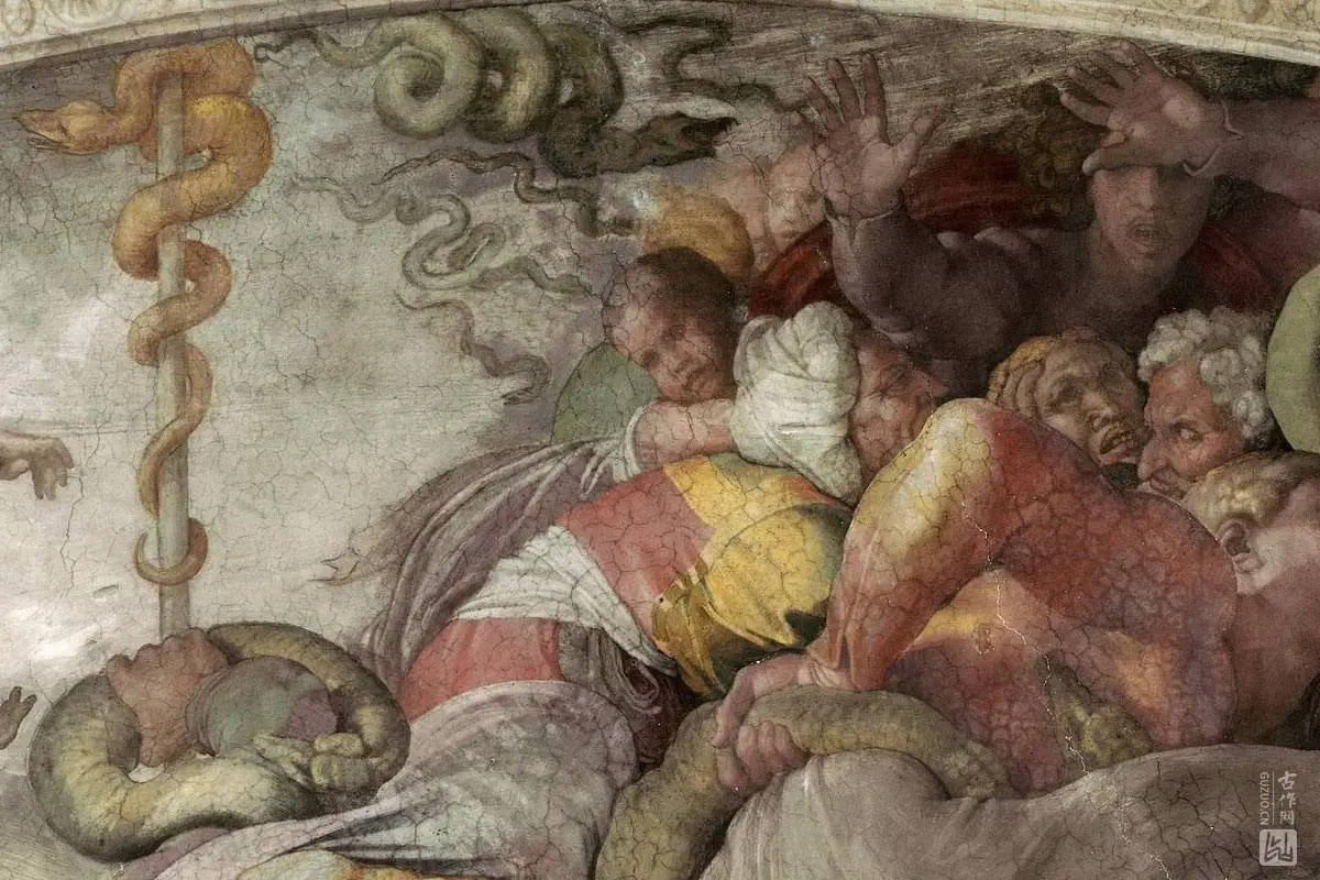 米开朗基罗西斯廷教堂壁画《铜蛇》局部 (2)