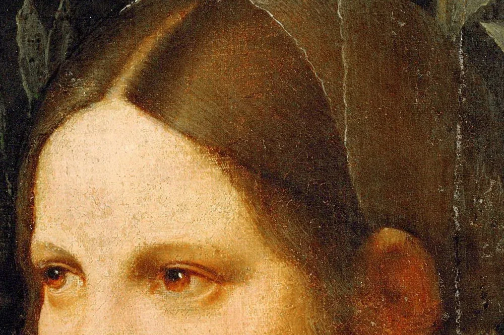 乔尔乔内油画肖像作品《一个年轻女人的肖像》局部 (2)