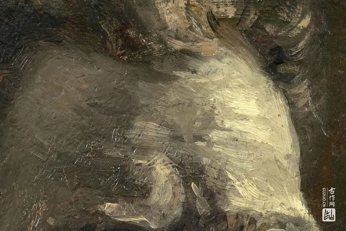 梵高1886年自画像《叼着烟斗的自画像》局部 (3)