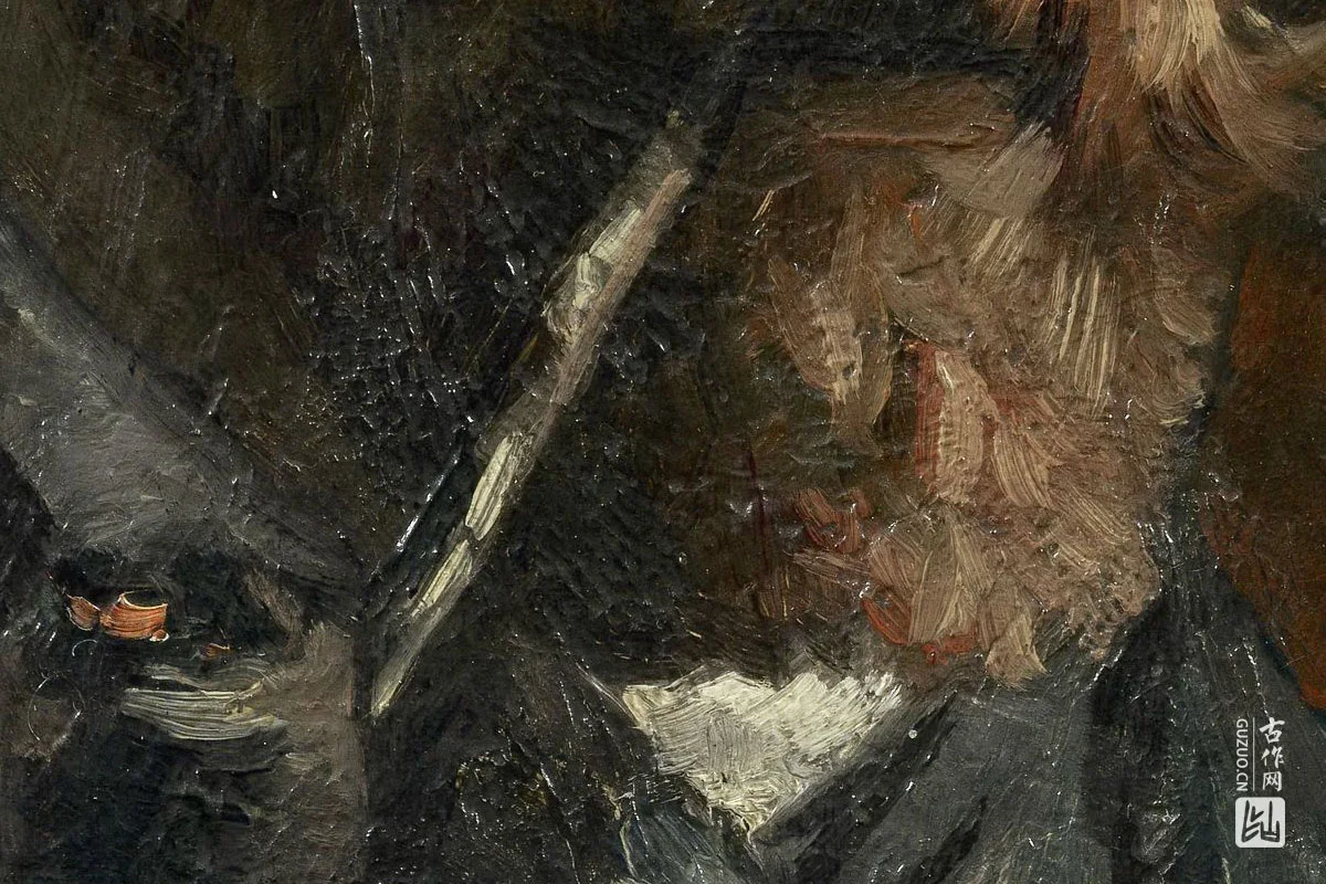 梵高1886年自画像《叼着烟斗的自画像》局部 (2)