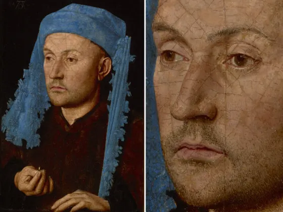 扬·凡·艾克油画肖像《戴蓝色头巾的男人肖像》