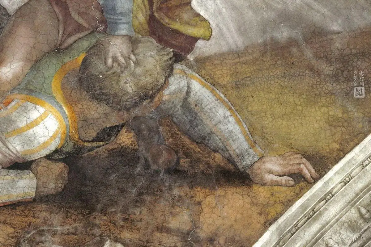 米开朗基罗壁画《大卫斩杀歌利亚》局部 (2)