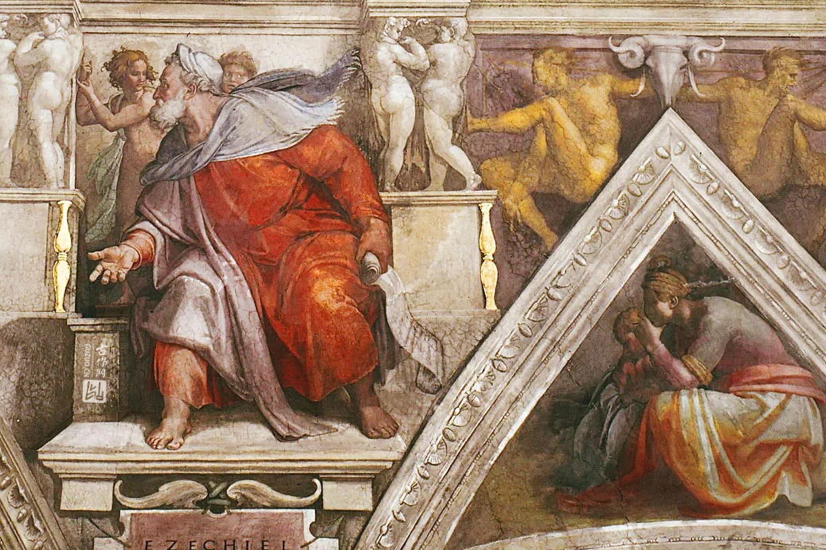 米开朗基罗壁画《西斯廷教堂天顶画》高清大图局部 (7)