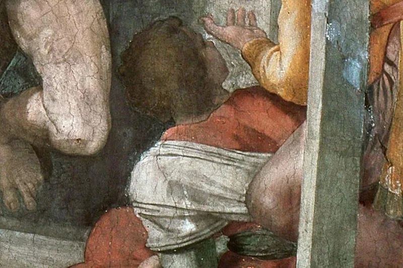 米开朗基罗西斯廷教堂天顶壁画《哈曼的惩罚》局部 (4)