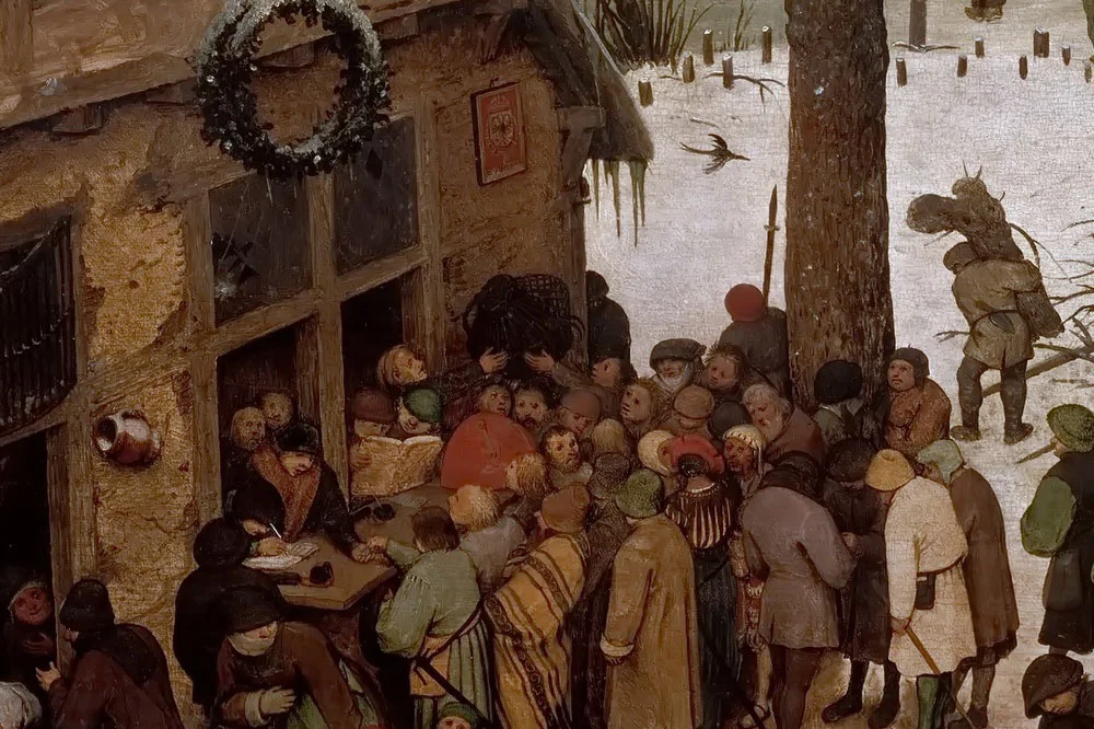 彼得·勃鲁盖尔油画作品《伯利恒人口普查》局部 (2)
