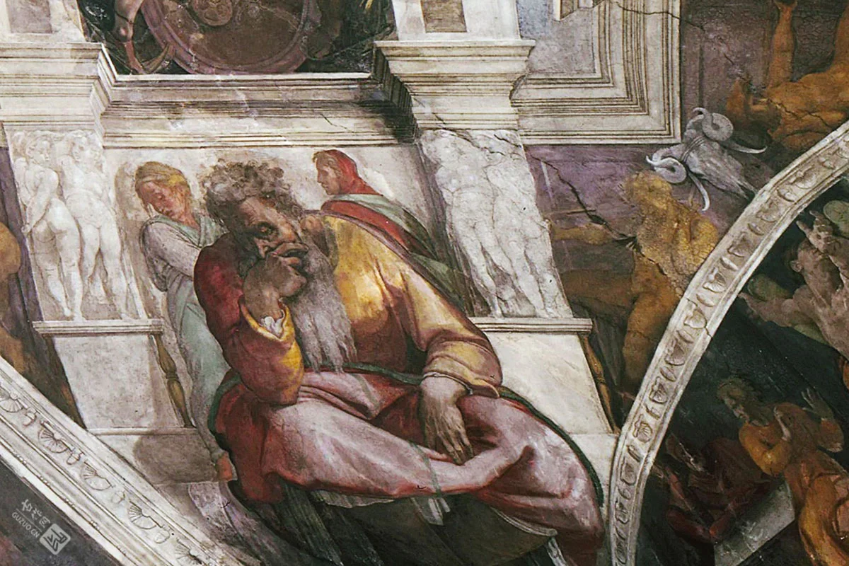 米开朗基罗壁画《西斯廷教堂天顶画》高清大图局部 (6)