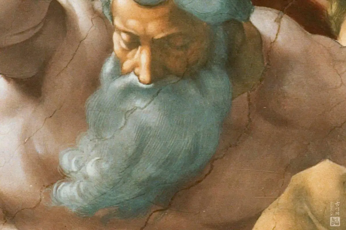 米开朗基罗西斯廷教堂壁画《上帝分离陆地和水域》局部 (1)