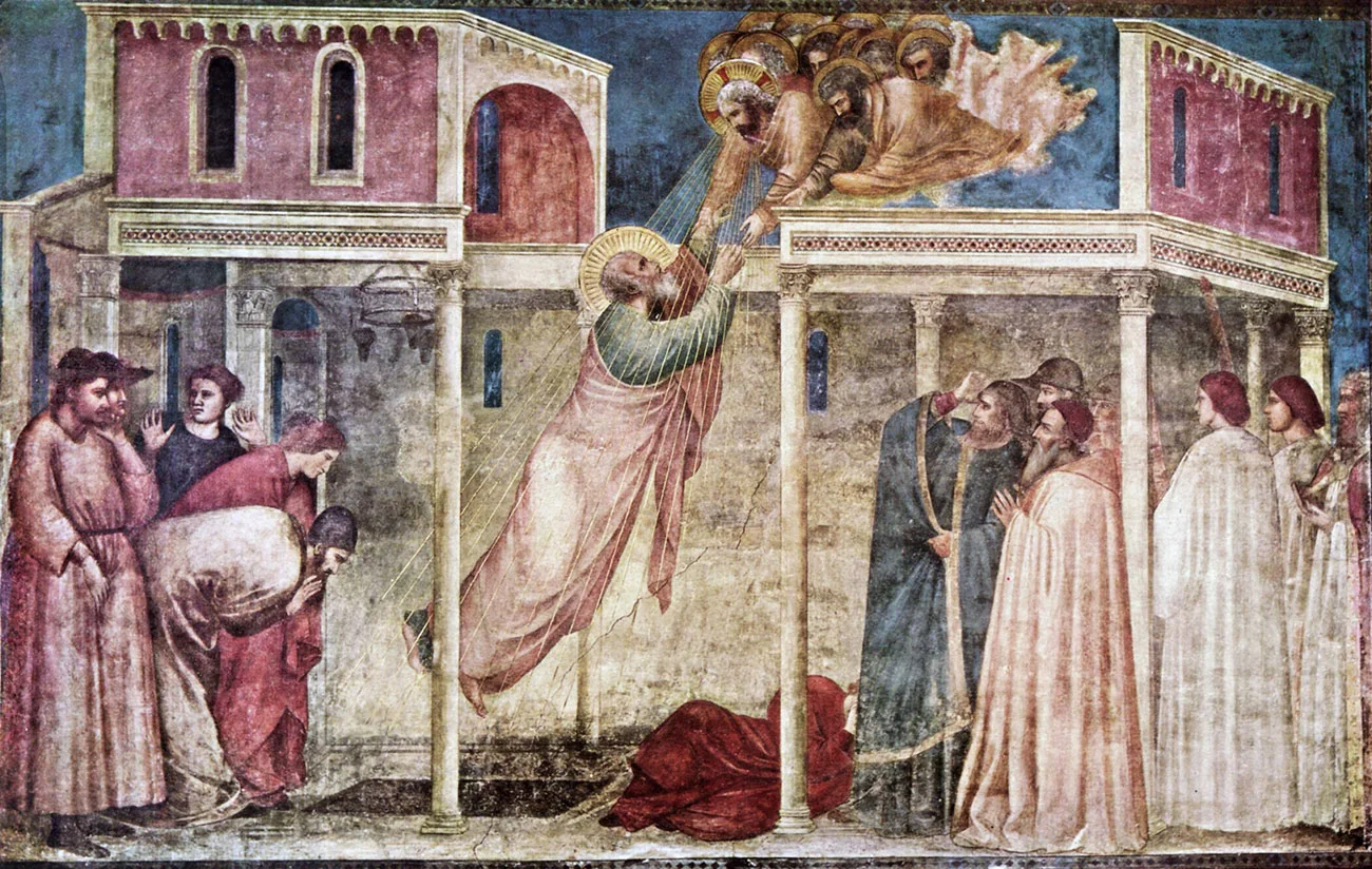文艺复兴开端时期乔托壁画作品《布道者升天》宗教画