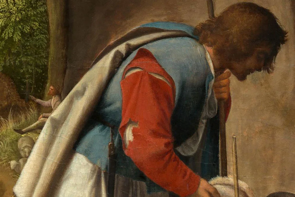 乔尔乔内油画作品《牧羊人的朝拜》局部 (2)