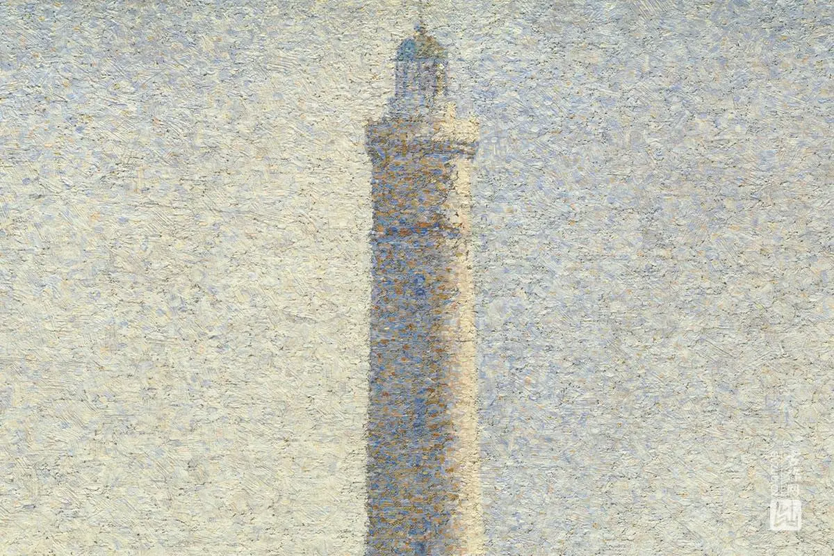 乔治·修拉点彩油画作品《敬老院和灯塔》局部 (2)