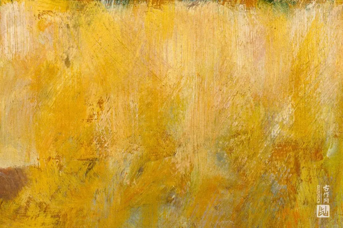 乔治·修拉油画作品《在收割的农妇》局部 (2)