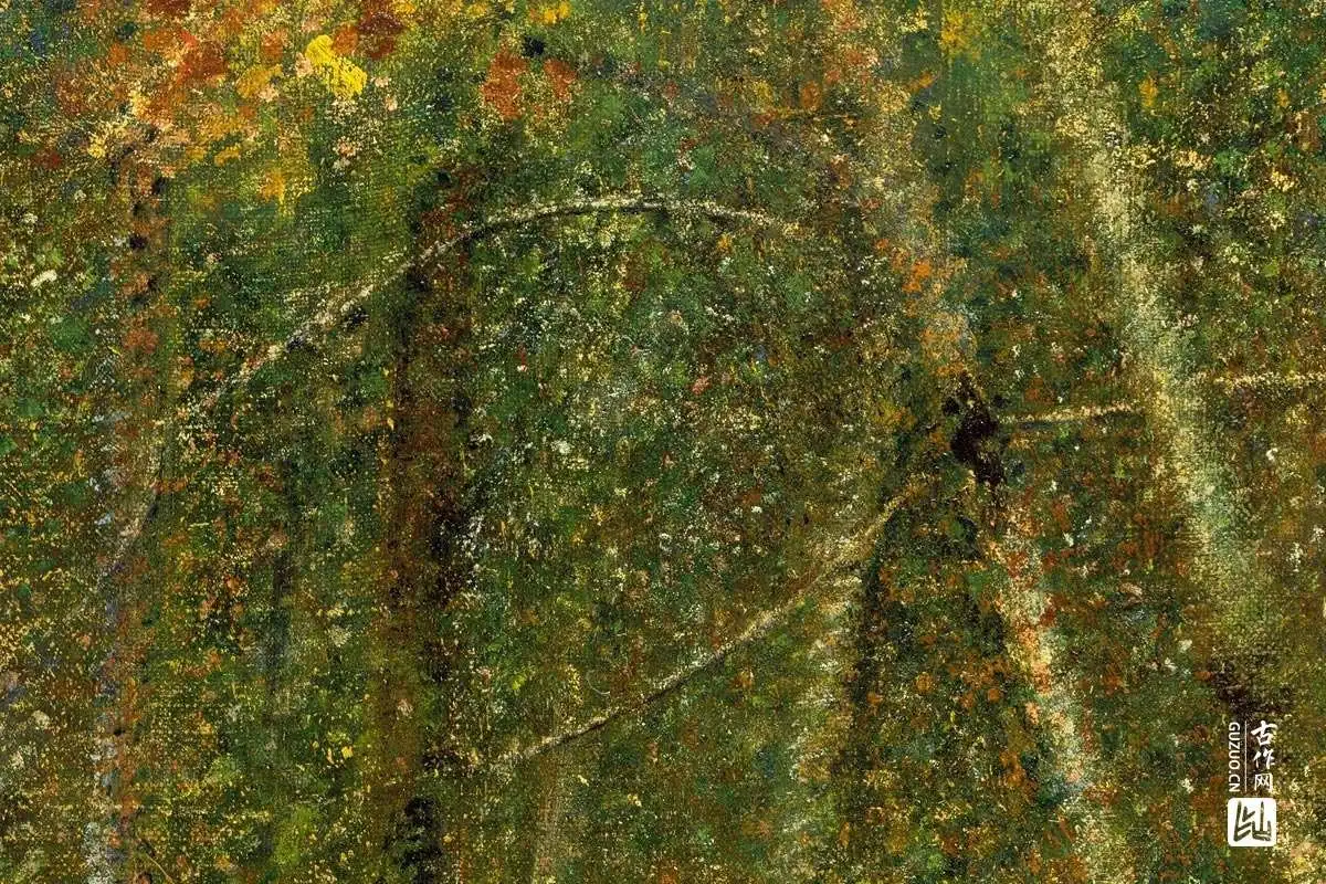 乔治·修拉油画风景《庞陶伯特森林》局部 (3)