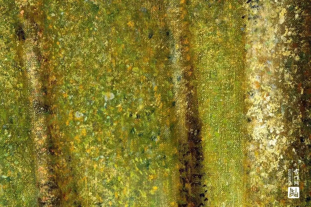 乔治·修拉油画风景《庞陶伯特森林》局部 (2)
